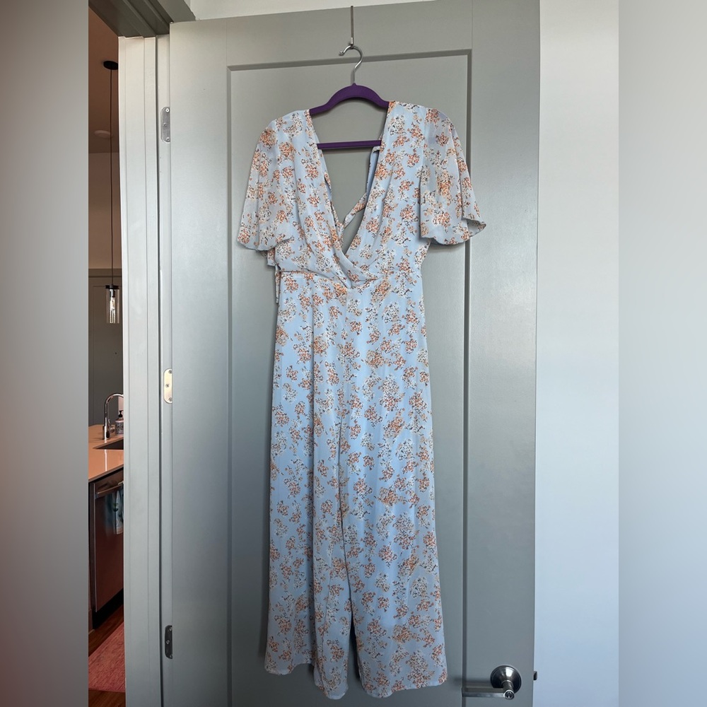 Showpo. floral jumpsuit with tie back